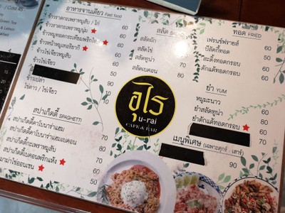 ป้ายราคาหรือสมุดเมนู