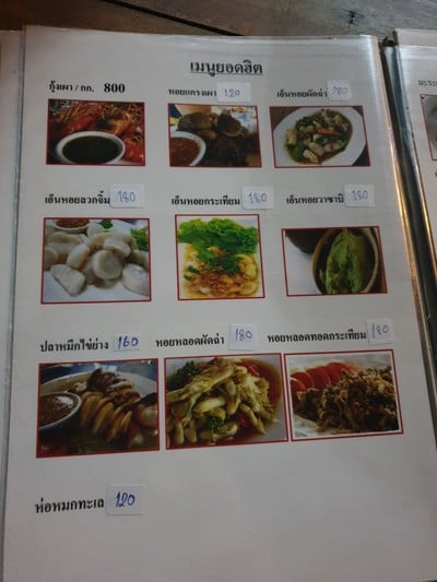ป้ายราคาหรือสมุดเมนู