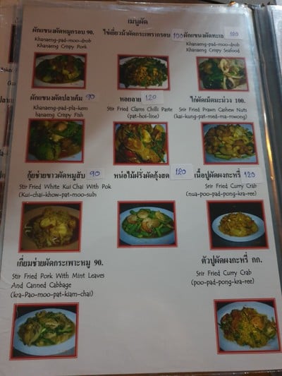ป้ายราคาหรือสมุดเมนู
