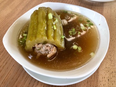 มะระยัดไส้หมูสับวุ้นเส้น