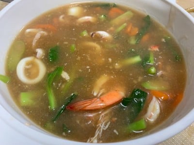 วิธีทำ ราดหน้าทะเลน้ำมันงา