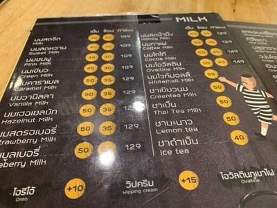 ป้ายราคาหรือสมุดเมนู