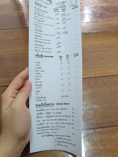 ป้ายราคาหรือสมุดเมนู