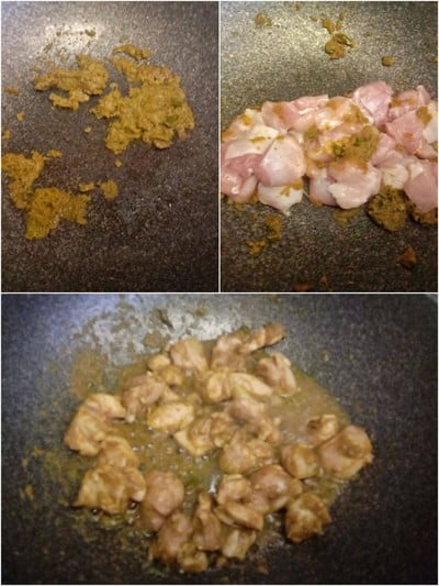 วิธีทำ แกงเขียวหวานไก่ผัดแห้ง