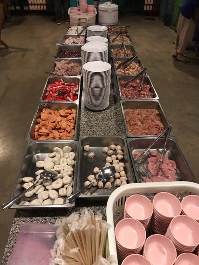 เมนูของร้าน เตาถ่านหมูกระทะบุฟเฟ่ต์