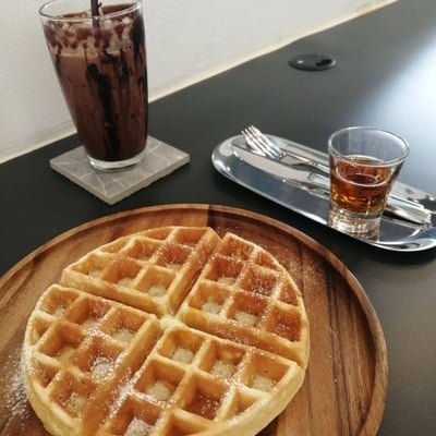 Waffle + Iced Cocoa