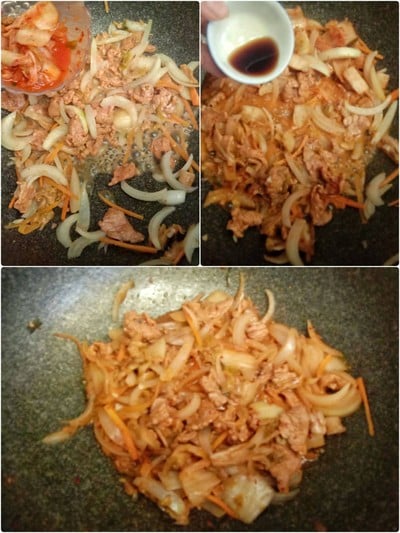 วิธีทำ ข้าวหน้าเนื้อผัดกิมจิ วิธีทำ ข้าวหน้าเนื้อผัดกิมจิ
