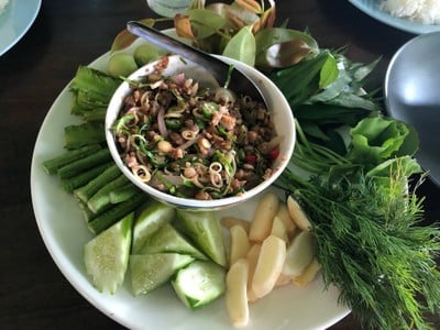 น้ำพริกปลาร้าสับผัดใส่หมูสับ อร่อยด้วยปลาร้าหอมๆ