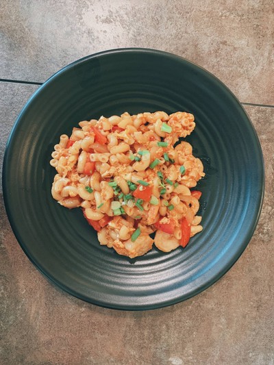 ผัดมักกะโรนีกุ้ง