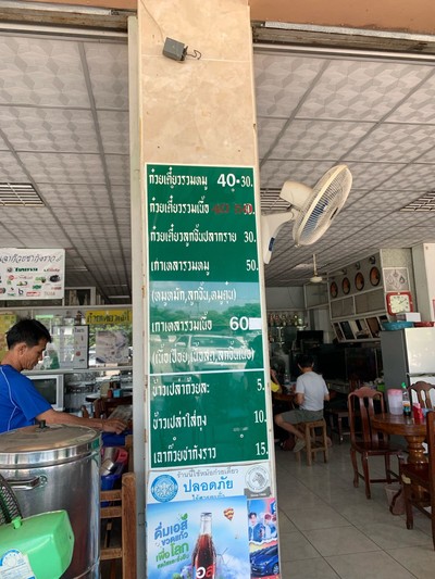 ป้ายราคาหรือสมุดเมนู