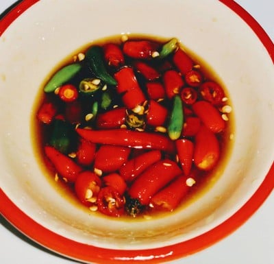 พริกซี่อิ๋วขาวน้ำมะนาว​ (น้ำจิ้มช่วงอาหารเจ)​