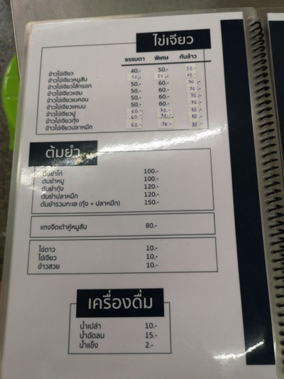 ป้ายราคาหรือสมุดเมนู
