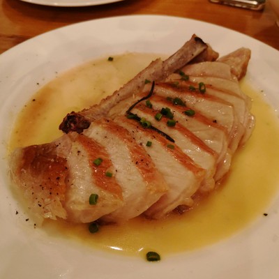 Pork Chop with white wine sauce