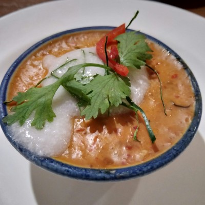 ห่อหมกปลาช่อน ( ใบยอ / โหระพา /ผักกาดขาว)