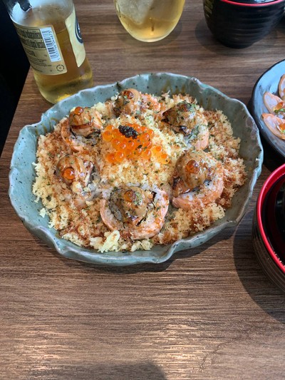 Salmon Foie Gras Roll served with Miso soup
