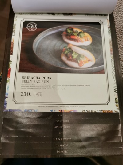 ป้ายราคาหรือสมุดเมนู