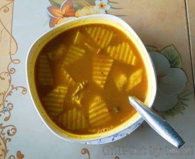 แกงส้มยอดมะพร้าวปลากะพง