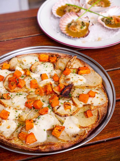 Potato & Rosemary Pizza with Pumpkin