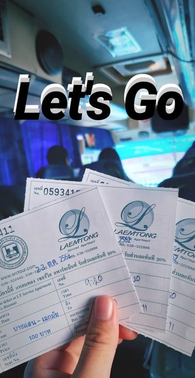 รถออกเดินทางจากเเหลมทองบางเเสน 9:20น.