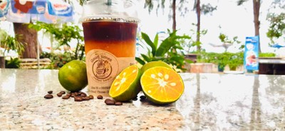 Orange black coffee