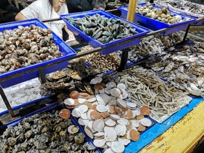 เมนูของร้าน จอมเทียนทะเลเผา บุฟเฟ่ต์