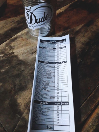 ป้ายราคาหรือสมุดเมนู