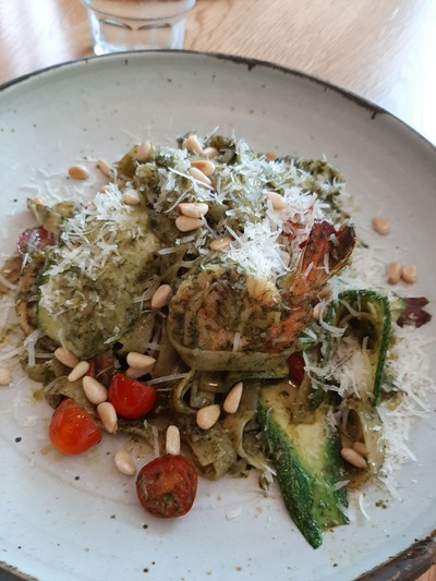 King Prawn Pesto Fettuccine