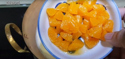 วิธีทำ นมเปรี้ยวทอดรสส้มผสมเนื้อส้ม