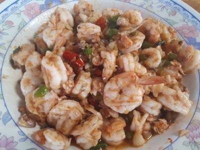 วิธีทำ กุ้งผัดพริกขี้หนูสวน