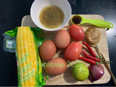 วิธีทำ ยำข้าวโพดไข่ต้ม