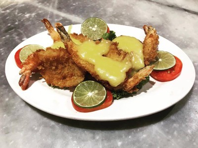 กุ้งทอดครีมมะนาว