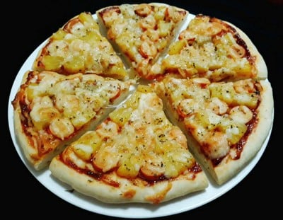 วิธีทำ 🍕พิซซ่าฮาวายเอียนแป้งหนานุ่ม🍕   (Soft Crust Pizza Hawaiian)