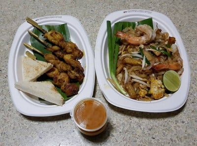 สะเต๊ะไก่ & ผัดไทยกุ้งสด##1