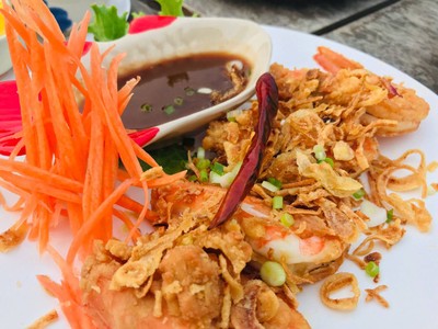 กุ้งราดซอสมะขาม