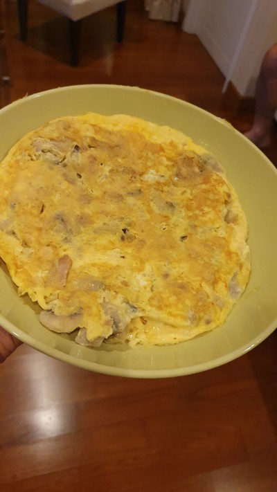 วิธีทำ ไข่เจียวสเปน Tortilla with tuna and mushroom