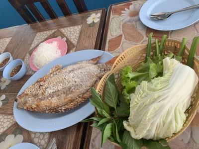 เมี่ยงปลาทับทิมเผา