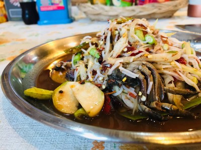 เมนูของร้าน แซ่บยกครก หมูปลาร้า ส้มตำ ยำ 1006 โชคชัย 4 ซอย 92 ซอยข้างแม็คโครวังหิน