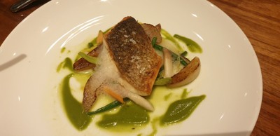 Seabass with razor clams