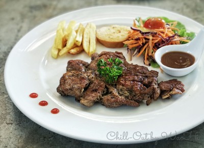 สเต็กหมู(ติดมัน)