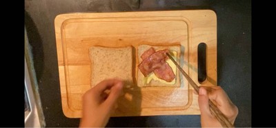 วิธีทำ French toast bacon cheese