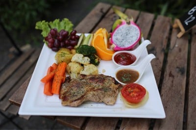 Prem steak in the garden