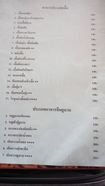 ป้ายราคาหรือสมุดเมนู