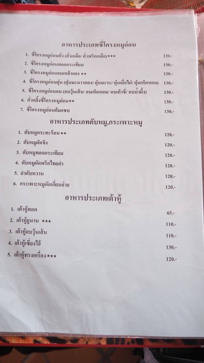 ป้ายราคาหรือสมุดเมนู