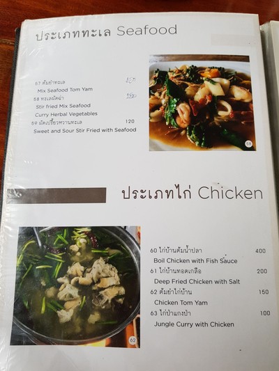 ป้ายราคาหรือสมุดเมนู