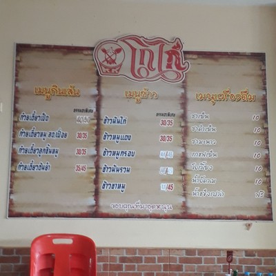 ป้ายราคาหรือสมุดเมนู