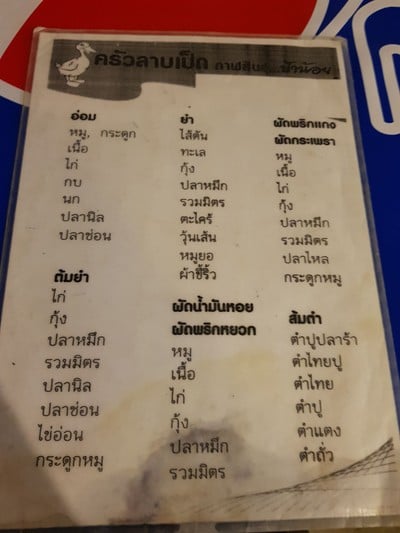 ป้ายราคาหรือสมุดเมนู