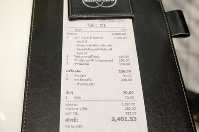 ป้ายราคาหรือสมุดเมนู