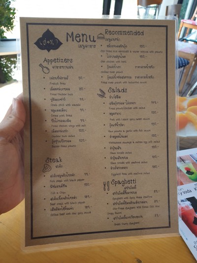 ป้ายราคาหรือสมุดเมนู