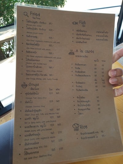 ป้ายราคาหรือสมุดเมนู