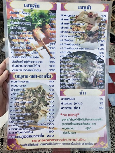 ป้ายราคาหรือสมุดเมนู